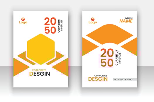 Corporate modern annual report book cover template set. vector