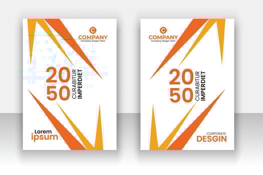 Corporate modern annual report book cover template set. vector