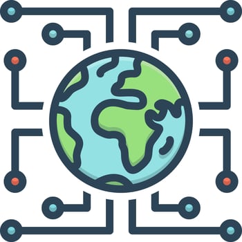 color icon for digitization vector