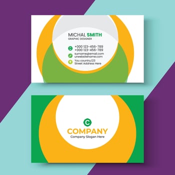 Professional business card template design. vector