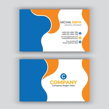 Minimal Corporate Business Card Design Template. vector