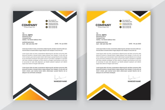 Minimal business letterhead template in a4. vector