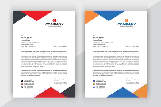 Minimal business letterhead template in a4. vector