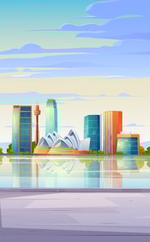 Sydney, Australia skyline with Opera house banner vector