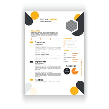 Modern and clean resume or cv template. vector