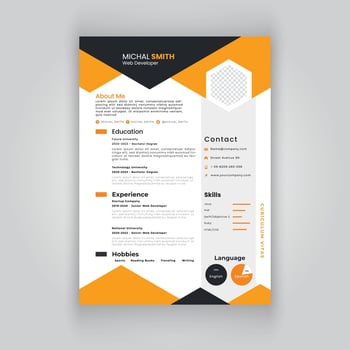 Modern and clean resume or cv template. vector