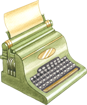 Vintage story watercolor elements clipart png