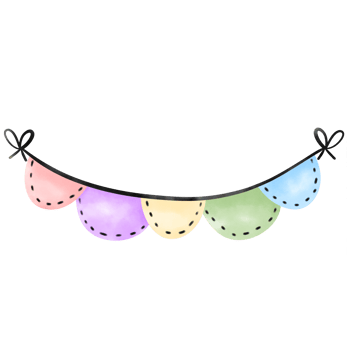 Party flag, Party banner, watercolor banner, flag png