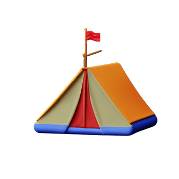 Camping tent 3d illustration png