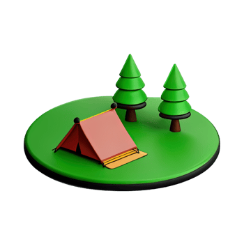 Camping tent 3d illustration png