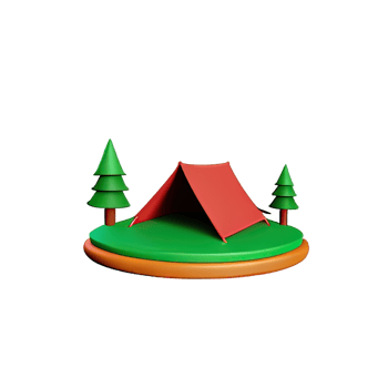 Camping tent 3d illustration png