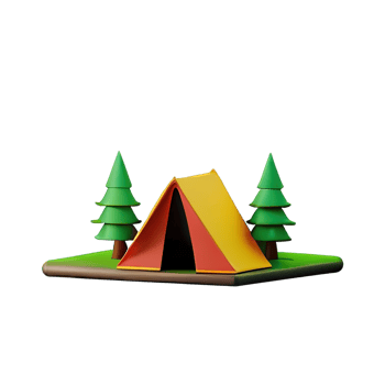 Camping tent 3d illustration png