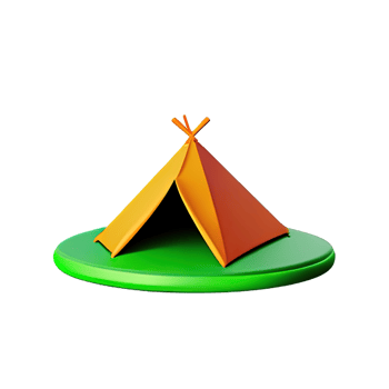 Camping tent 3d illustration png