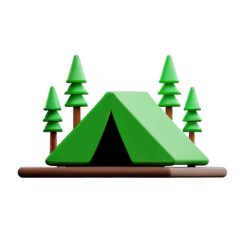 Camping tent 3d illustration png