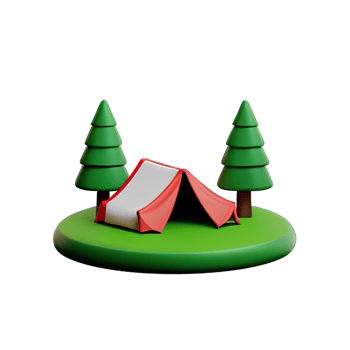 Camping tent 3d illustration png