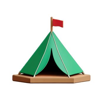 Camping tent 3d illustration png