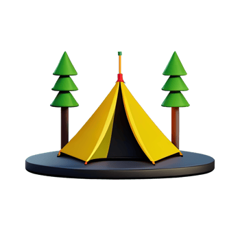 Camping tent 3d illustration png