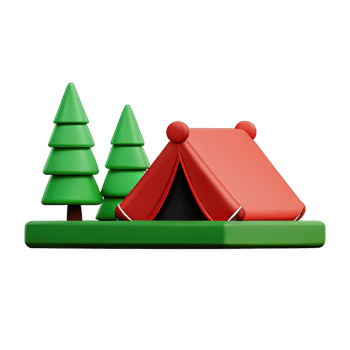 Camping tent 3d illustration png