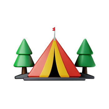 Camping tent 3d illustration png