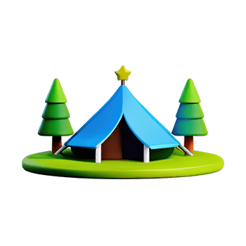 Camping tent 3d illustration png