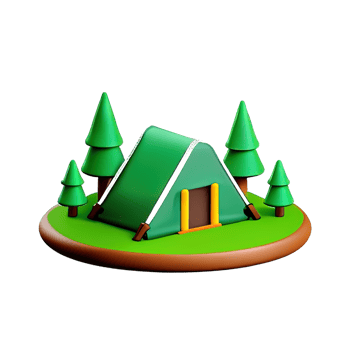 Camping tent 3d illustration png