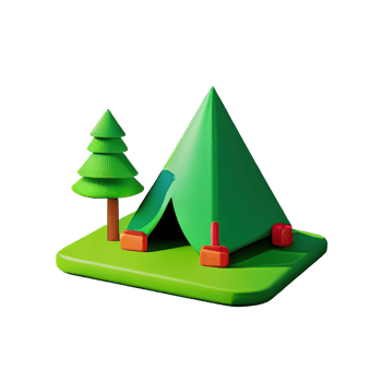 Camping tent 3d illustration png