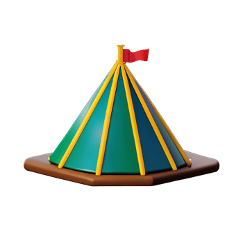 Camping tent 3d illustration png