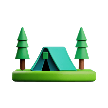 Camping tent 3d illustration png