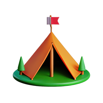 Camping tent 3d illustration png