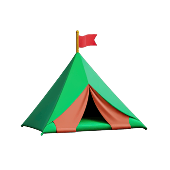 Camping tent 3d illustration png