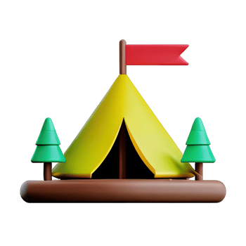 Camping tent 3d illustration png
