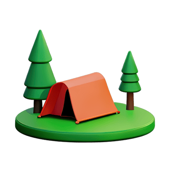 Camping tent 3d illustration png
