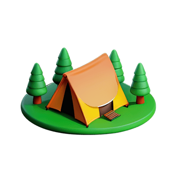 Camping tent 3d illustration png