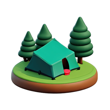 Camping tent 3d illustration png