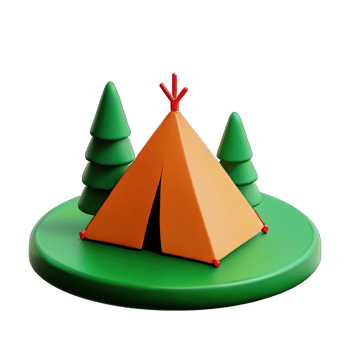 Camping tent 3d illustration png
