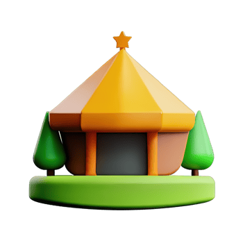 Camping tent 3d illustration png
