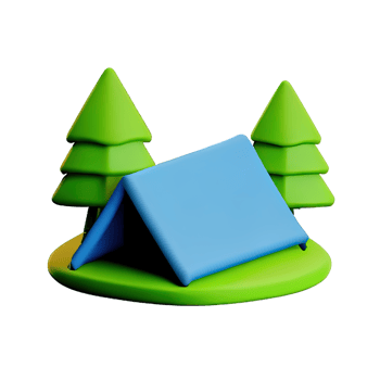 Camping tent 3d illustration png