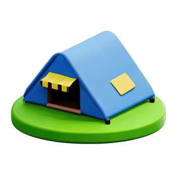 Camping tent 3d illustration png
