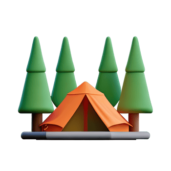 Camping tent 3d illustration png