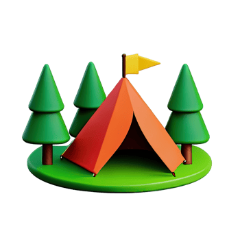 Camping tent 3d illustration png