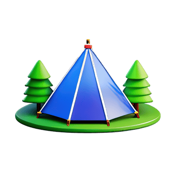 Camping tent 3d illustration png