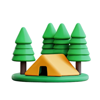 Camping tent 3d illustration png