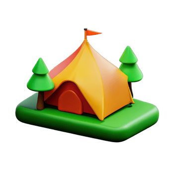 Camping tent 3d illustration png
