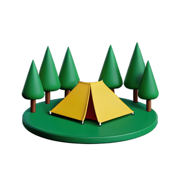 Camping tent 3d illustration png
