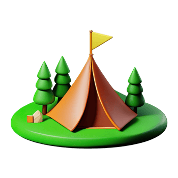 Camping tent 3d illustration png