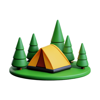 Camping tent 3d illustration png