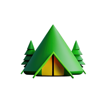 Camping tent 3d illustration png