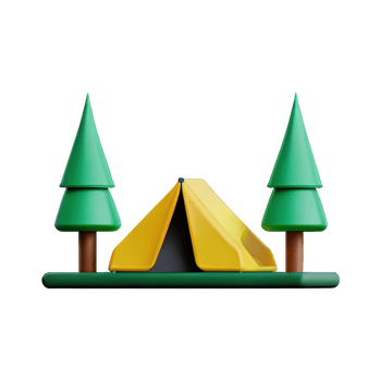 Camping tent 3d illustration png