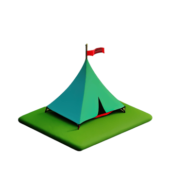Camping tent 3d illustration png