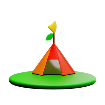 Camping tent 3d illustration png